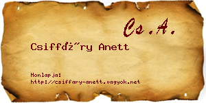Csiffáry Anett névjegykártya